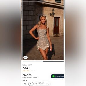 Chic Cream Embellished Mini Dress